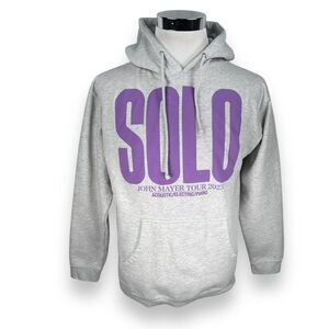 John Mayer Solo Tour 2023 Pullover Hoodie Men’s Medium Heather Grey Sweatshirt